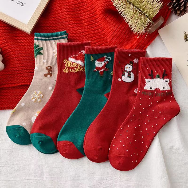 Wholesale Christmas Girl Autumn Winter Red Natal Year Stockings