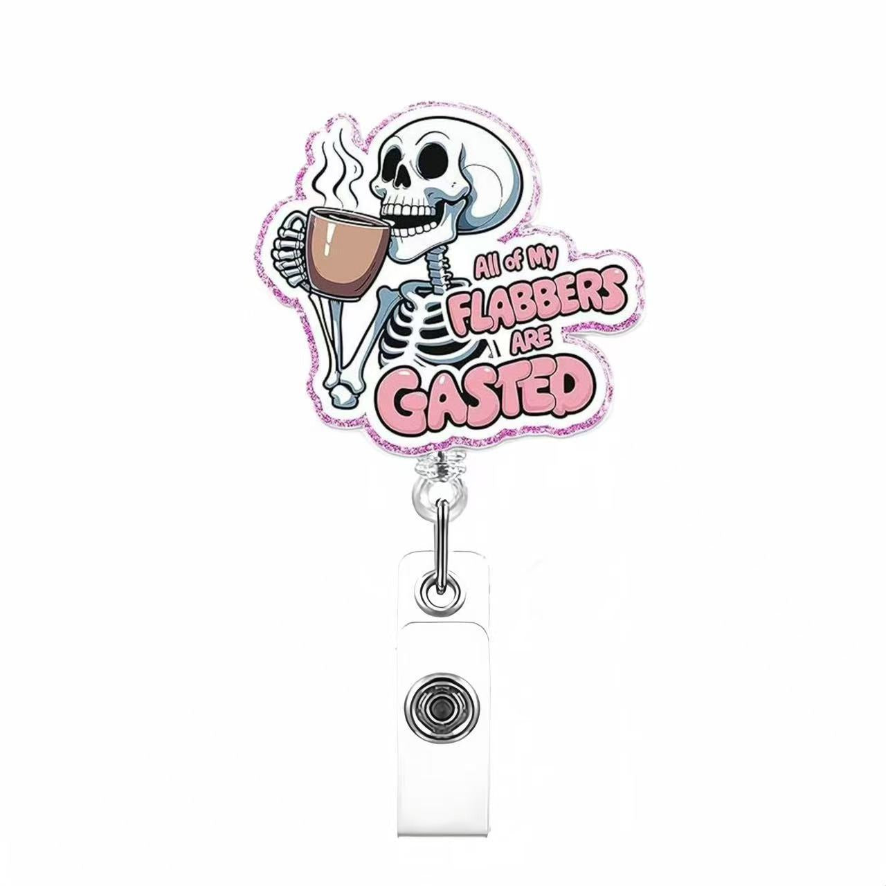 Wholesale Pumpkin Halloween Skeleton Badge Reels