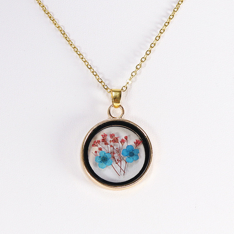 Wholesale 10pcs Four-leaf Clover Daisy Baby's Breath Pendant Necklace