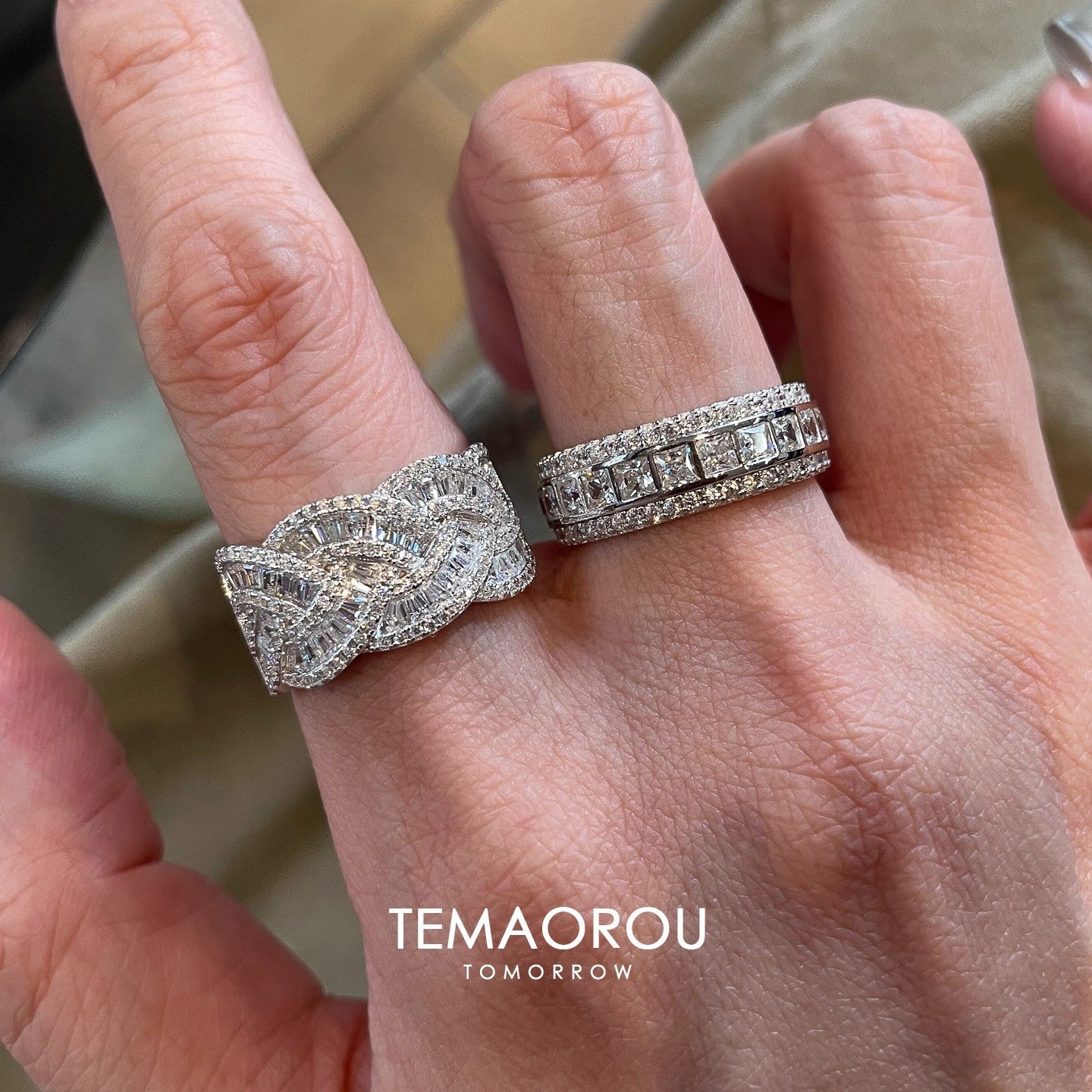 Wholesale Stacked Heavy Industry Diamond Ring