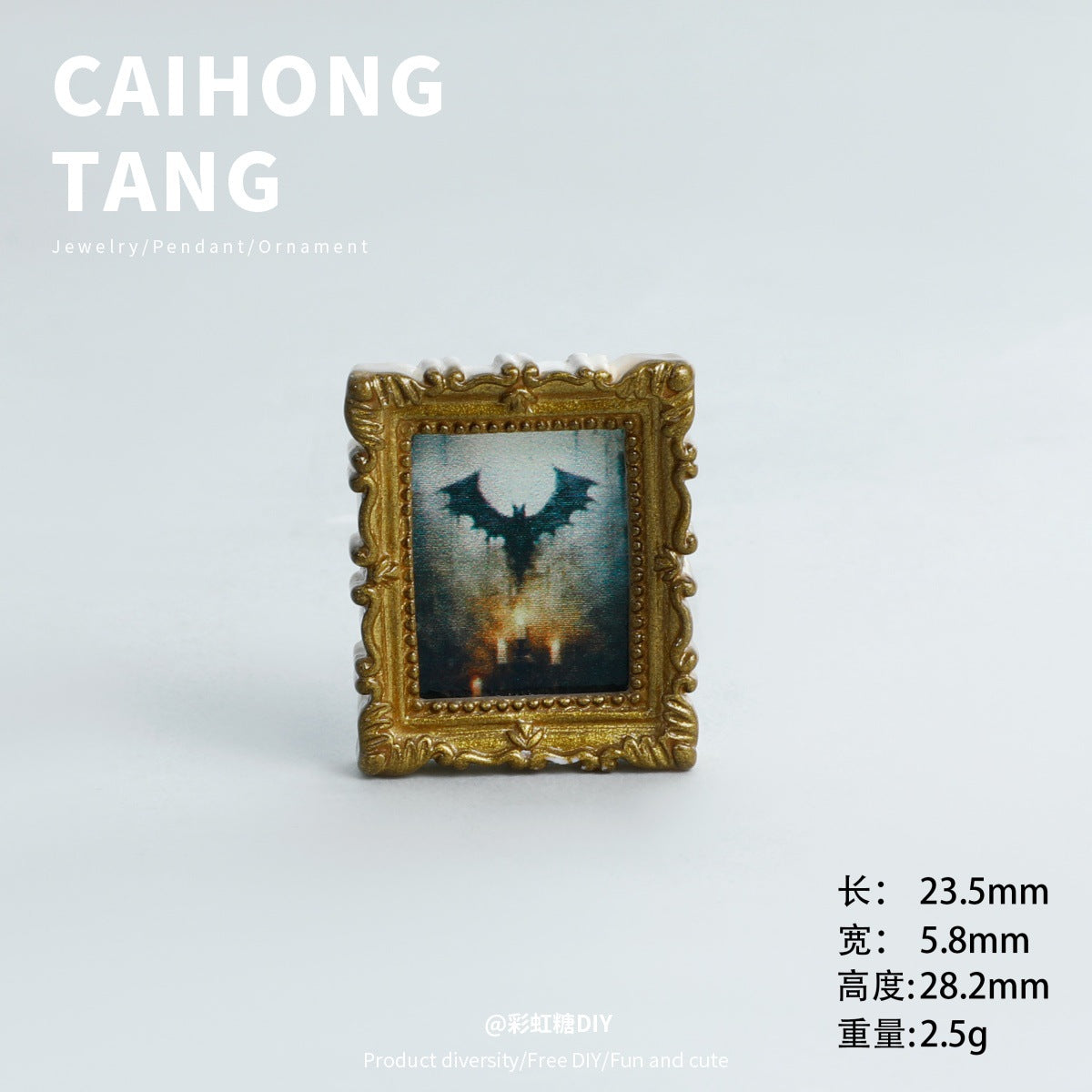 Wholesale Mini Resin Golden Ghost Photo Frame Art Decoration DIY Refrigerator Magnets