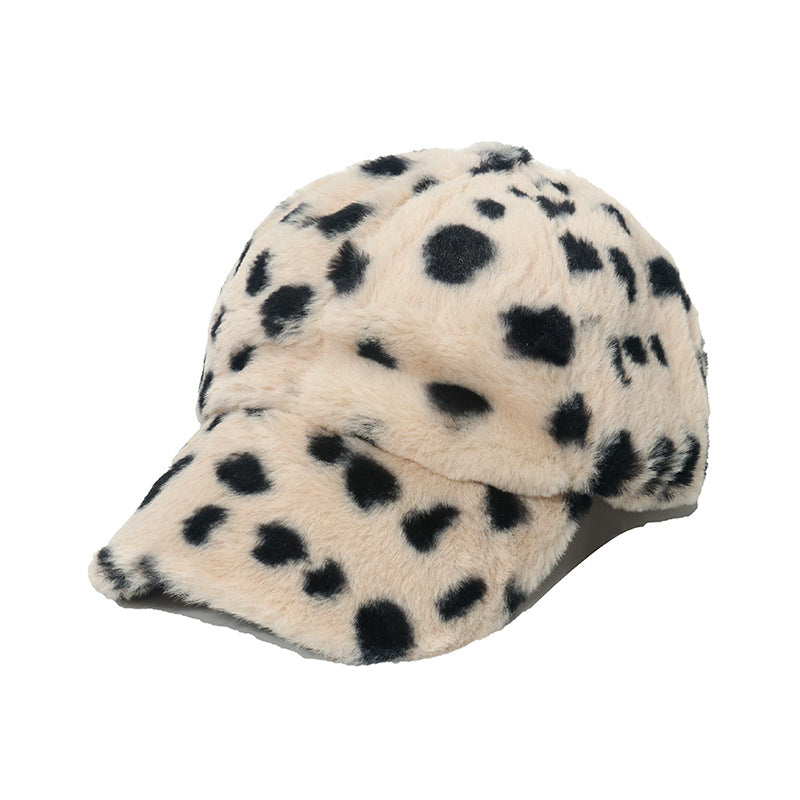 Wholesale Faux Rabbit Fur Leopard Plush Baseball Cap
