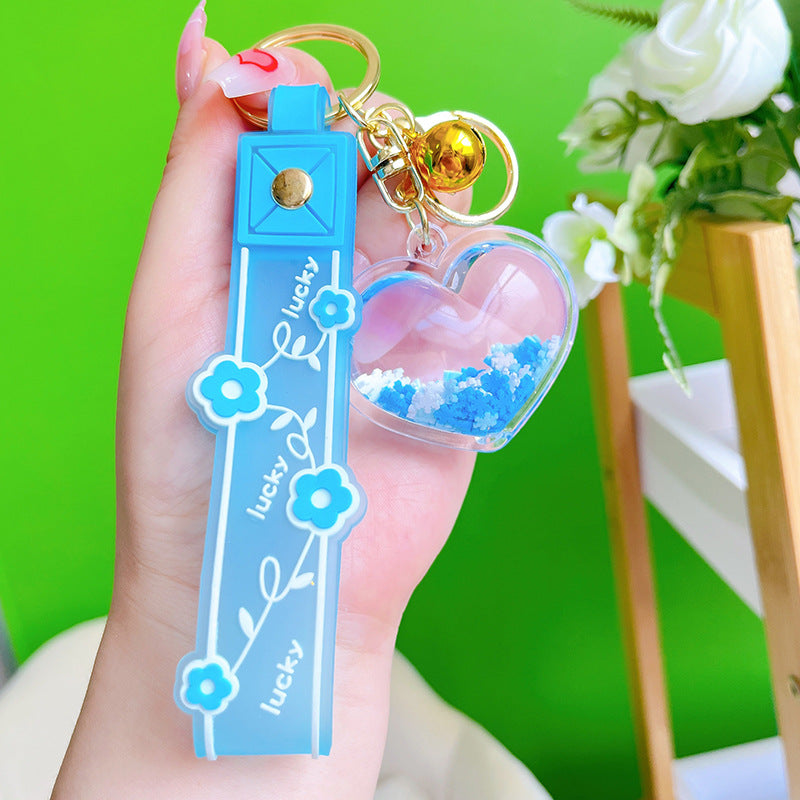 Wholesale Acrylic Into Oil Floating Stars Hearts Keychains