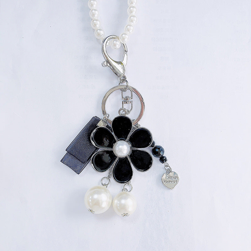 Wholesale Pearl Car Butterfly Alloy Keychain