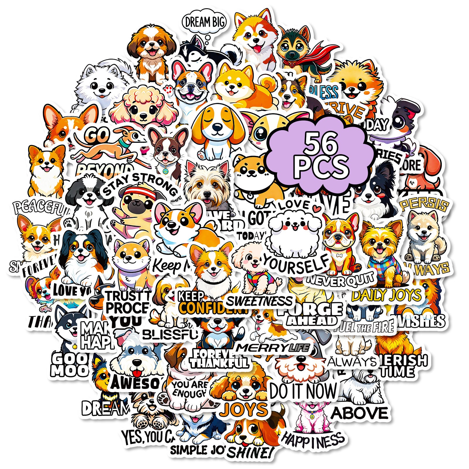 Wholesale 56 dog stickers decorative waterproof stickers