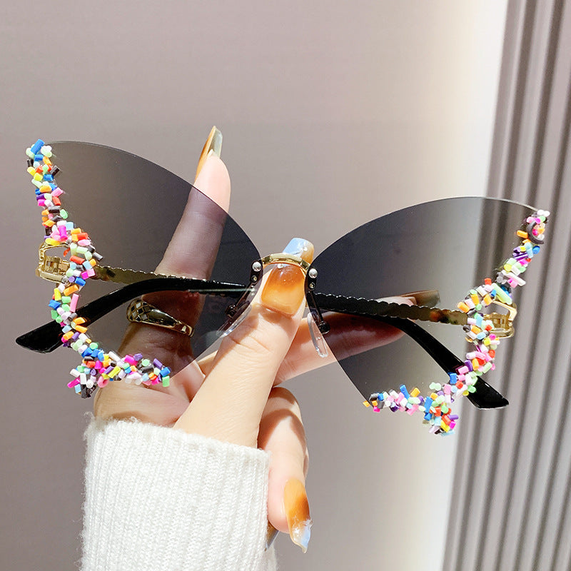 Wholesale Wedding Colorful Butterfly Party Sun Protection Glasses