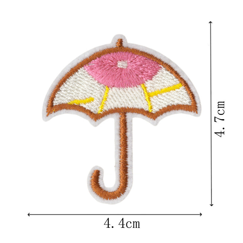 Wholesale Colorful Umbrella Design Embroidered Patches 9 Piece Set Stylish Summer Fashion Accessory Boutique Gift