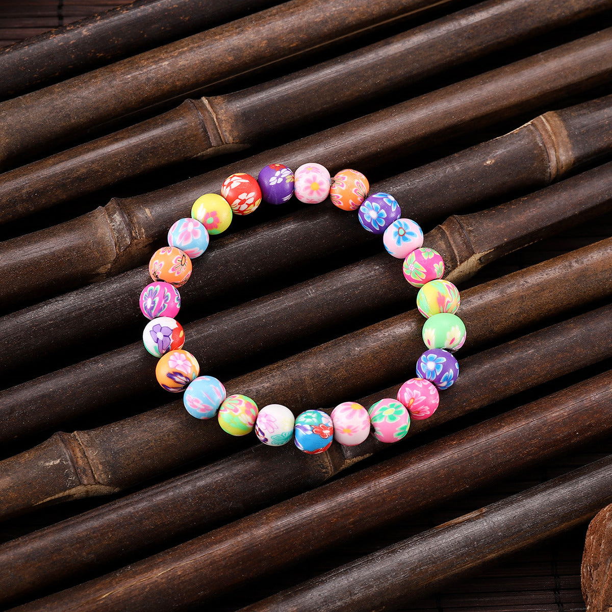 Wholesale Bohemian colorful flower soft clay simple candy-colored bracelet