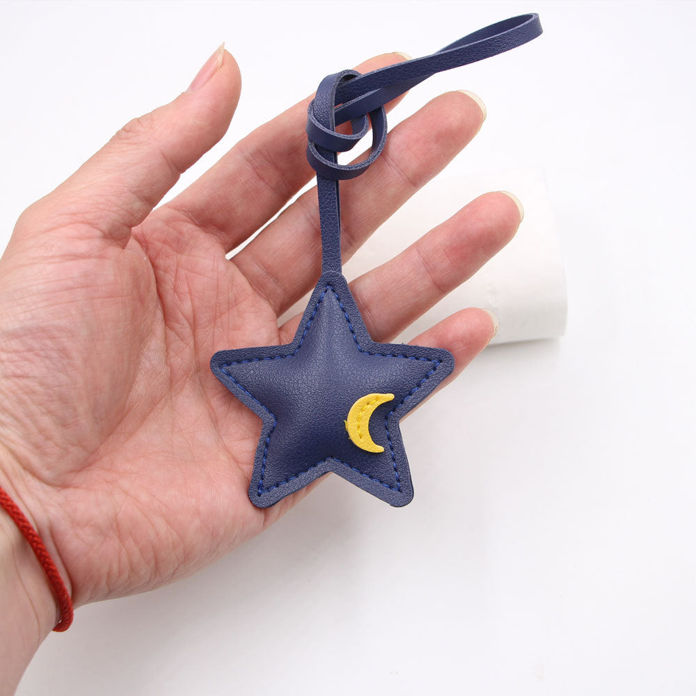 Wholesale Good Night Stars Faux Leather Star Moon Bag Charm Trendy Fashion Accessory For Handbags Car Keys Everyday Gift And Boutique Resale