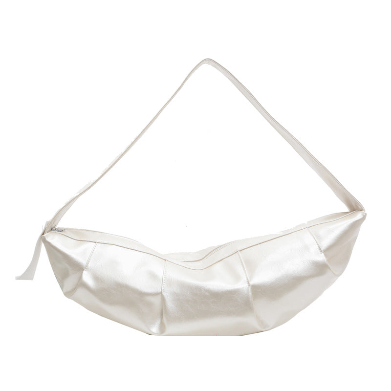 Wholesale Retro soft leather wrinkled large capacity horn wideband commuter shoulder bag