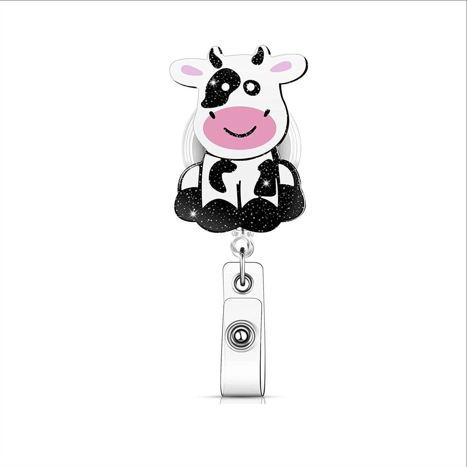 Wholesale Cow Badge Scroll Retractable Keychain