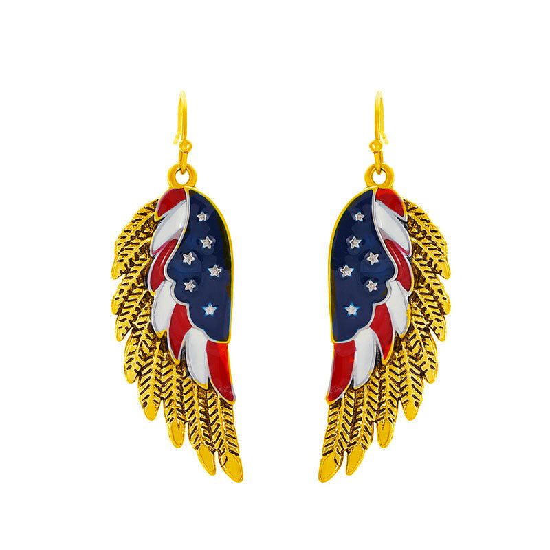 Wholesale American Independence Day Flag Wings Boots Earrings