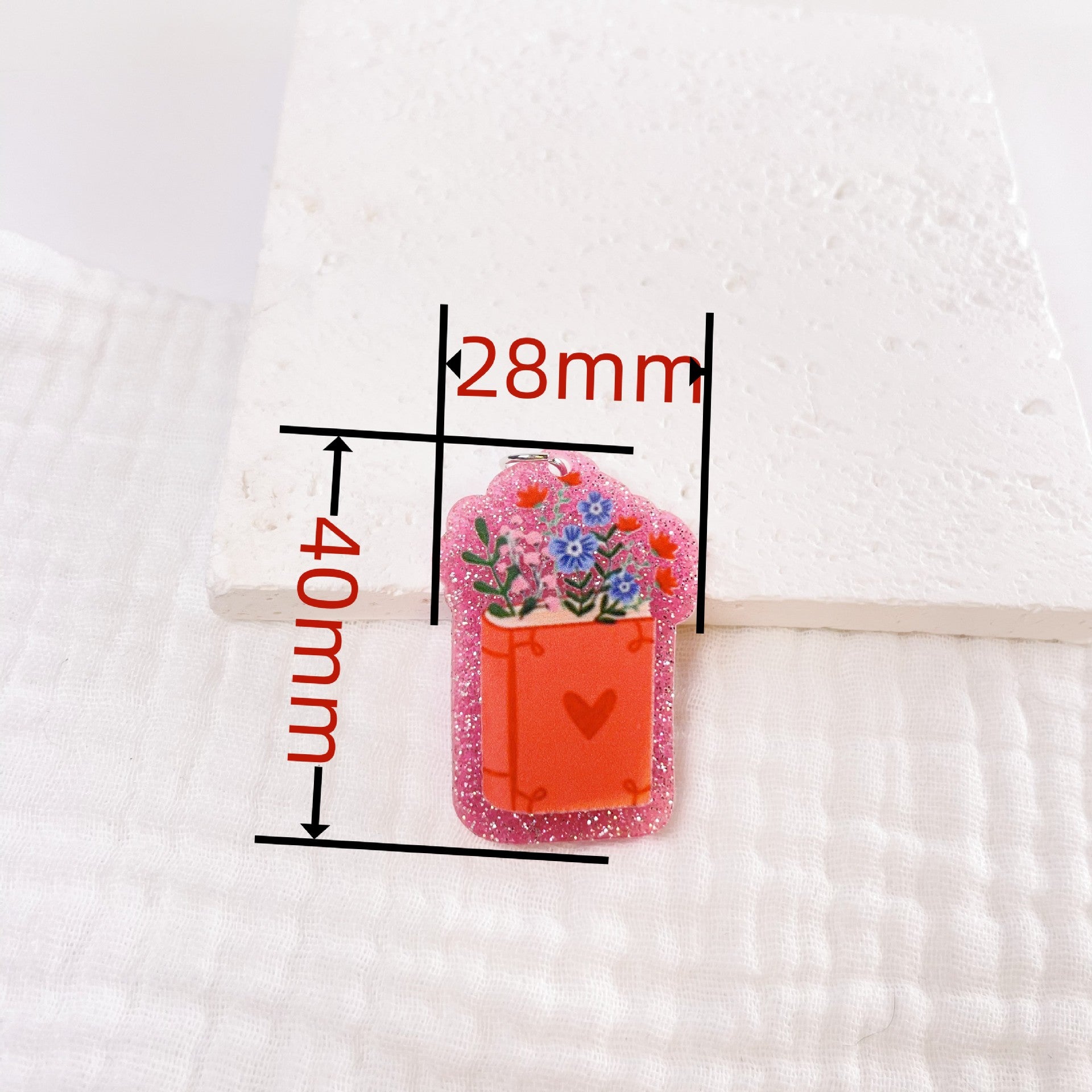Wholesale 10pcs Acrylic Glitter Version of The Back-to-school Season Earrings Small Pendant DIY Accessories