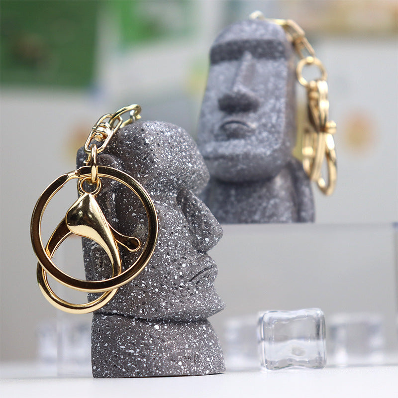 Wholesale Easter Moai Bag Charm Funny Keychain