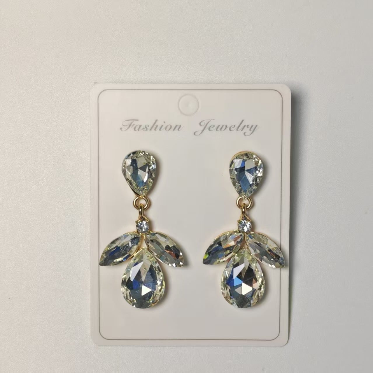 Wholesale Cross-Border Amazon Hot-Selling Diamond-Encrusted Earrings,  Multi-Layered Leaf Earrings,  High-End Earrings Wholesale Earrings
