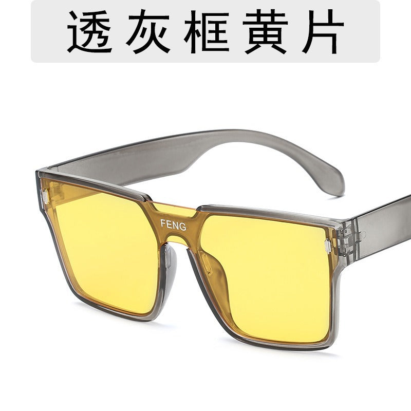 Wholesale Retro One-piece Lens Large Frame Anti-UV Sunglasses