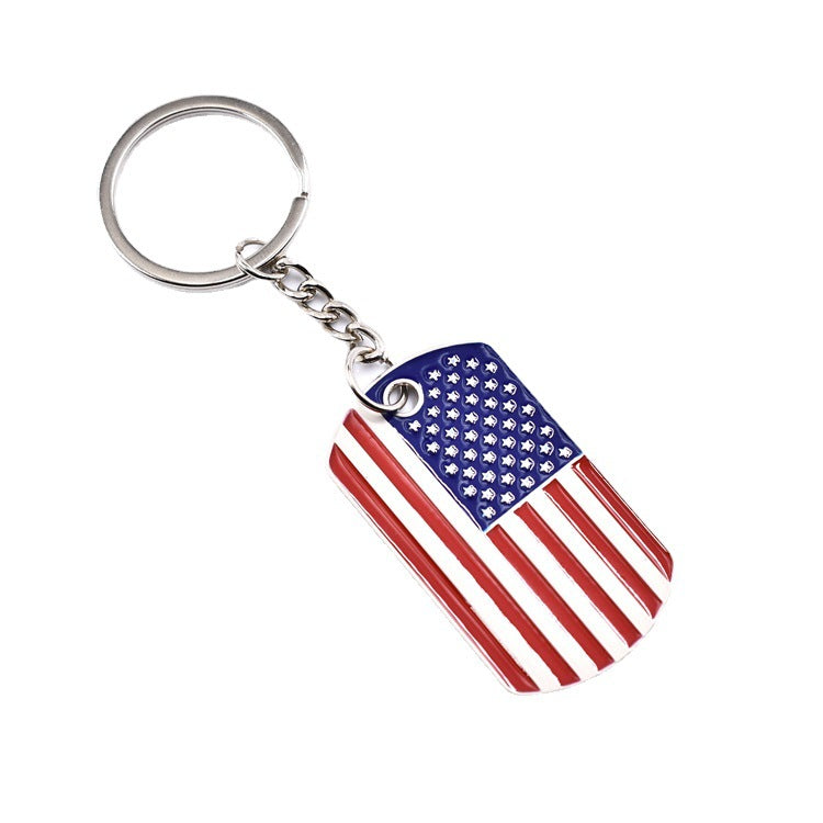Wholesale American Independence Day Zinc Alloy Drip Oil Keychain