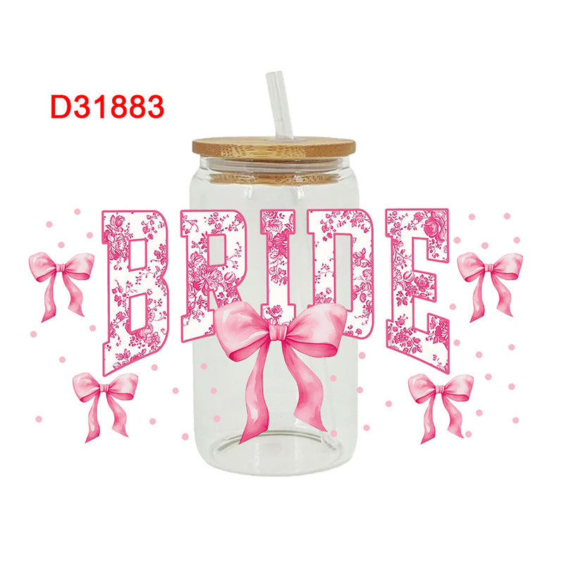 Wholesale Mother's Day Ball Bow  16oz Cup UV DTF Wraps