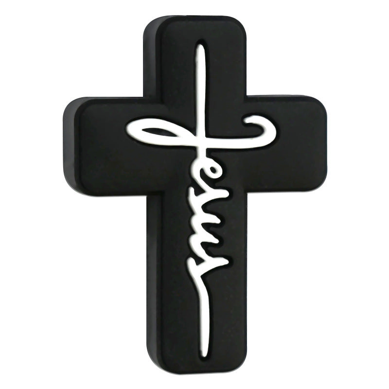 Wholesale Random 100pcs  Soft Rubber Beads Cartoon Cross  Loose Beads