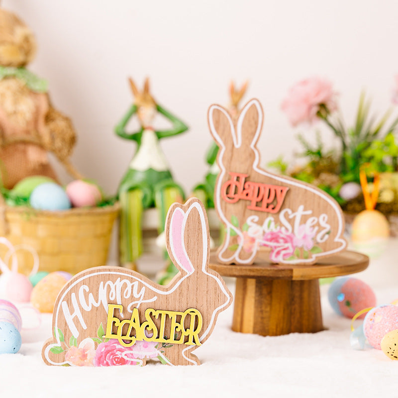 Wholesale of Easter Wooden Rabbit Decorations