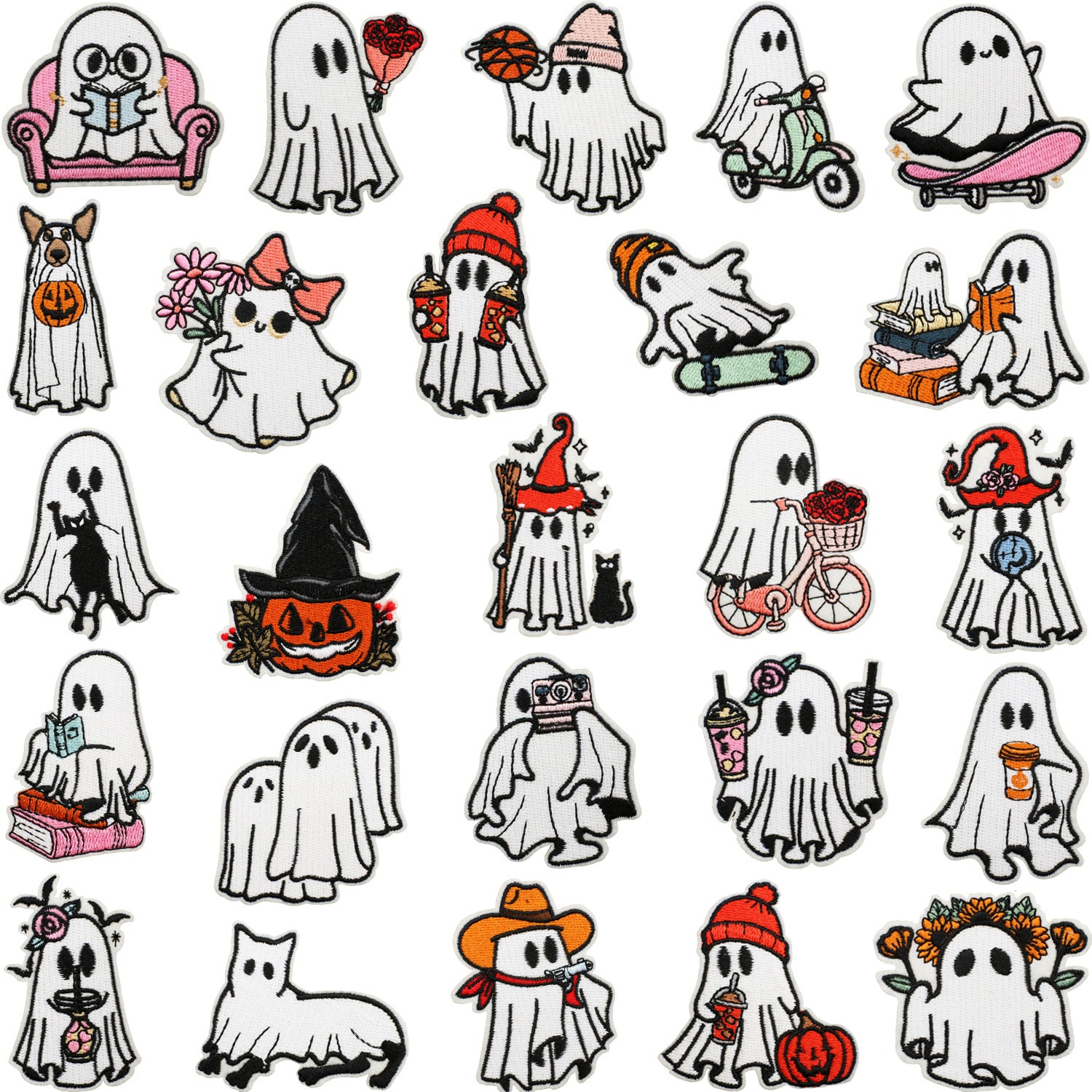 Wholesale  Ghost Witch Embroidered Patches For Clothing Bicycle Bag Decorative Gift