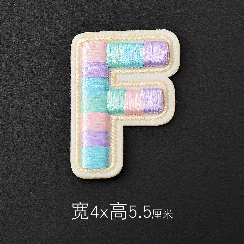 Wholesale Polyester 3D Embroidered Letter Patches Rainbow Self Adhesive DIY Fabric Appliques For Clothing Bags Shoes Hats Boutique Resale
