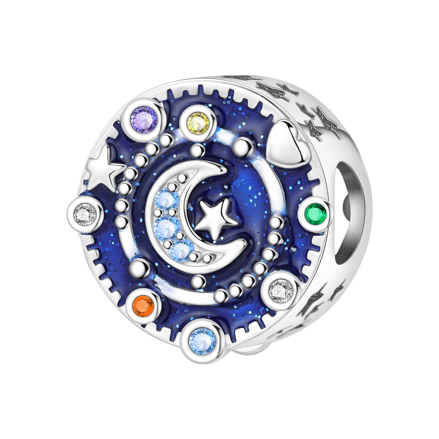 Wholesale Sun Moon Stars Diamonds Silver Plated Charms
