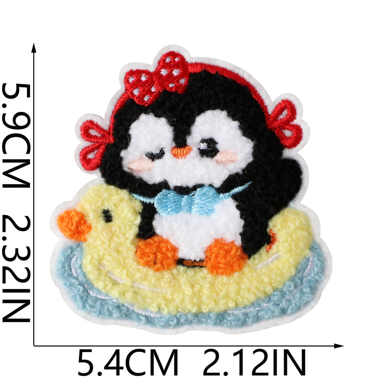 Wholesale Trendy Cute Bathing Penguin Embroidered Patch Iron On No Sew For Clothing Bags DIY Gift