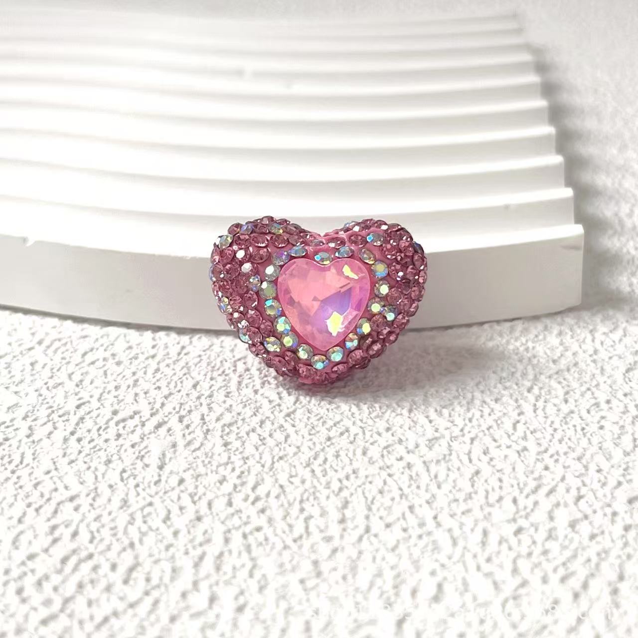 Wholesale 10pcs Heart-shaped diamond Crystal Beads