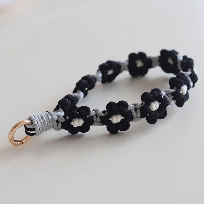 Wholesale Cotton Rope Handwoven Daisy Flower Keychain