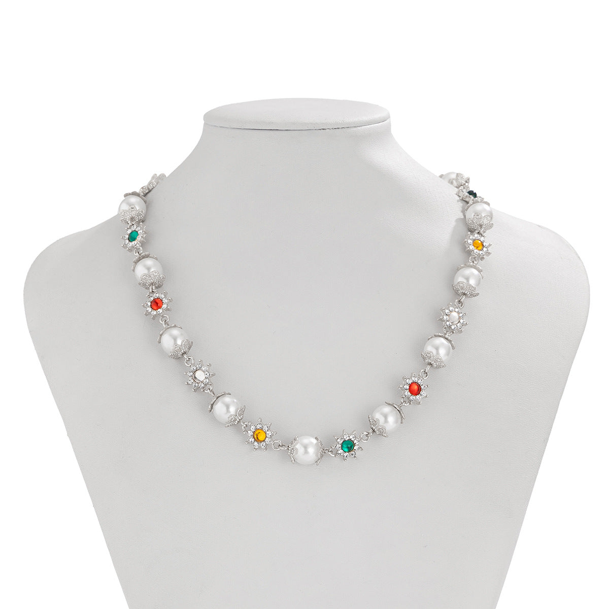 Wholesale men's pearl flower necklace clavicle chain