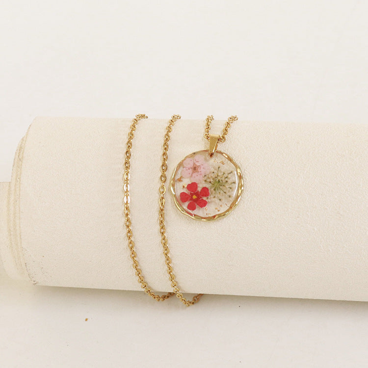 Wholesale 6pcs Irregular Round Flower Vintage Necklace