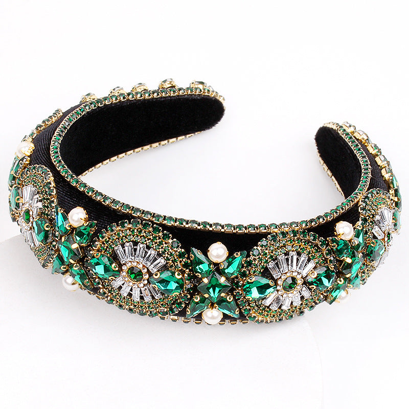 Wholesale New Vintage Crystal Rhinestone Sponge Headband