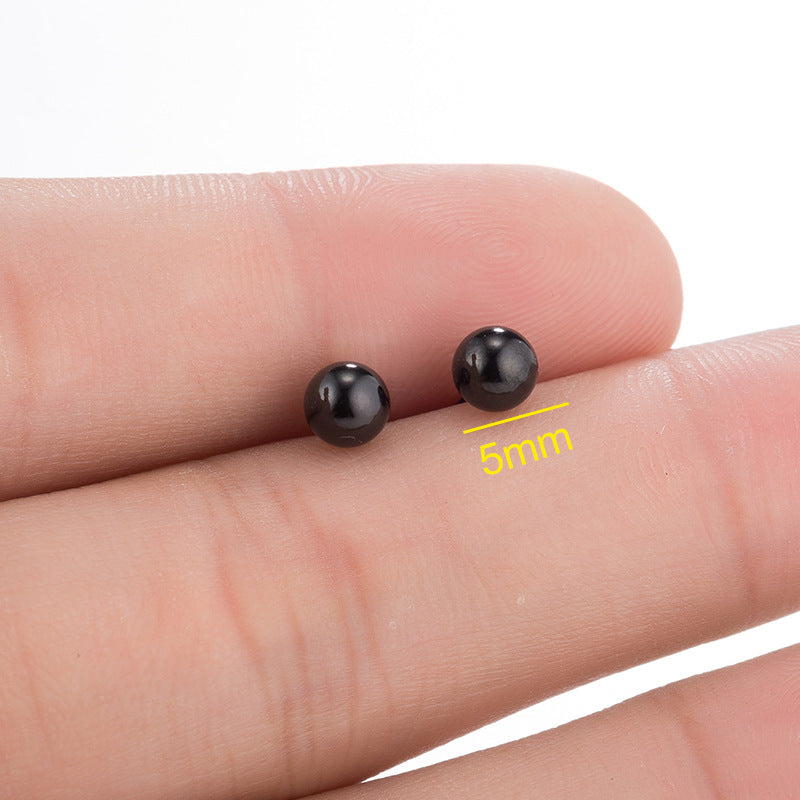 Wholesale Stainless steel polished ball earrings