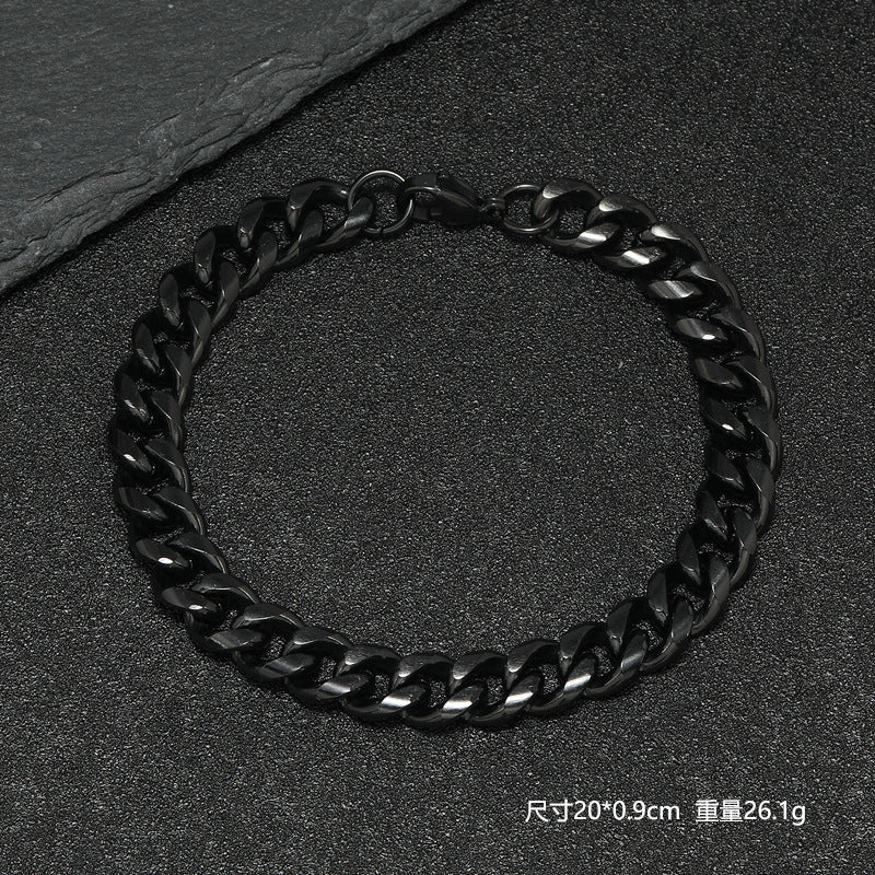 Wholesale Hip hop trendy Cuban chain titanium bracelet