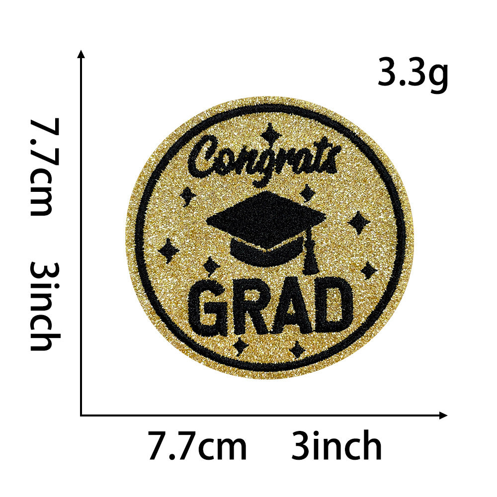 Wholesale Embroidered Graduation Patch Set Chic DIY Iron On Applique Creative Gift For Students And Resale