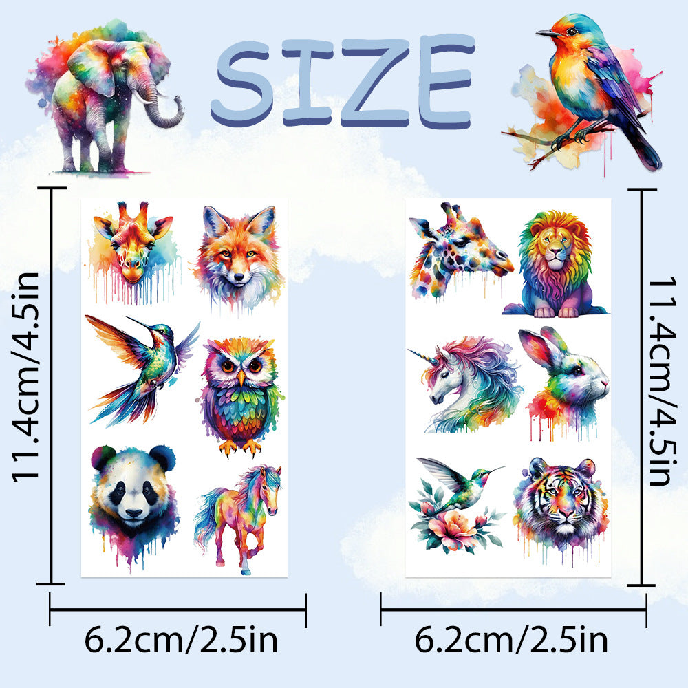 Wholesale 10 pcs/ pack cartoon cute animal tattoo stickers arm stickers face stickers