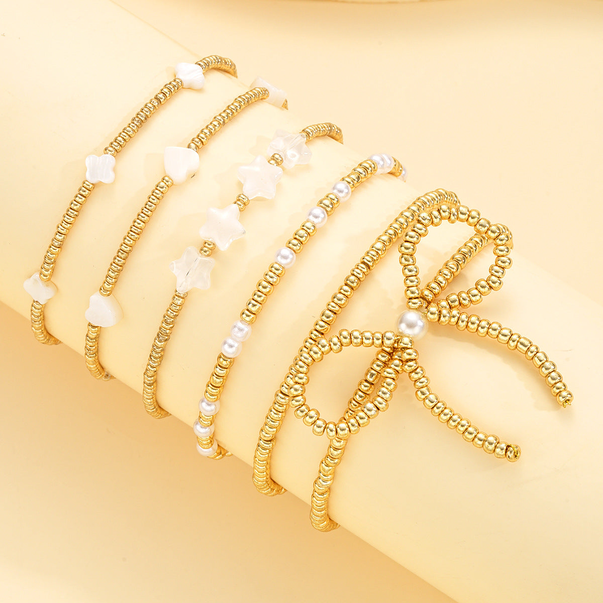 Wholesale Bow Pearl Bracelet 6-Piece Set