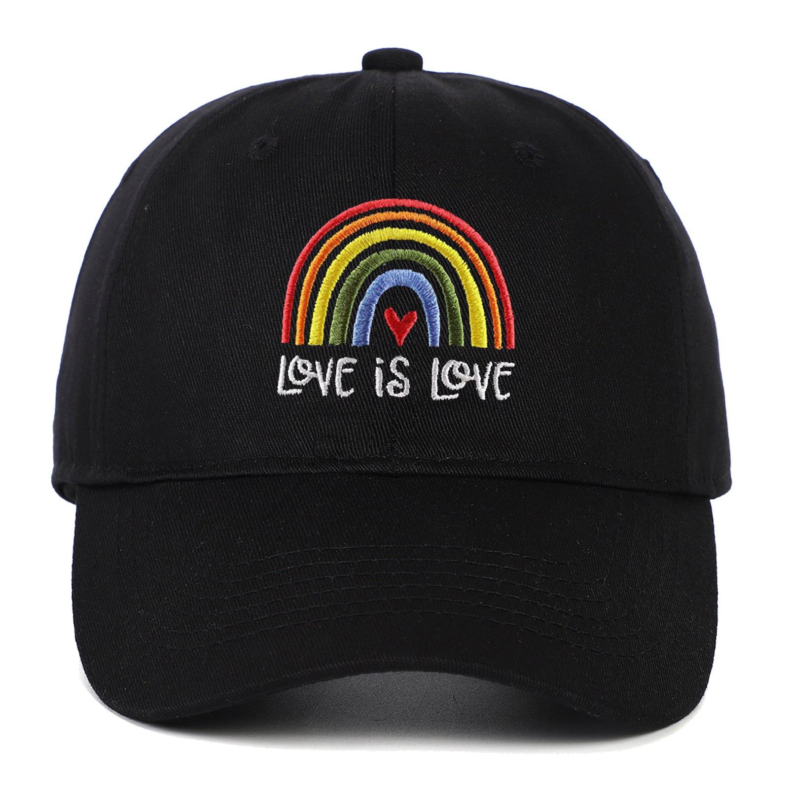 Algodón al por mayor LGBT Rainbow Love es amor Capilla de béisbol