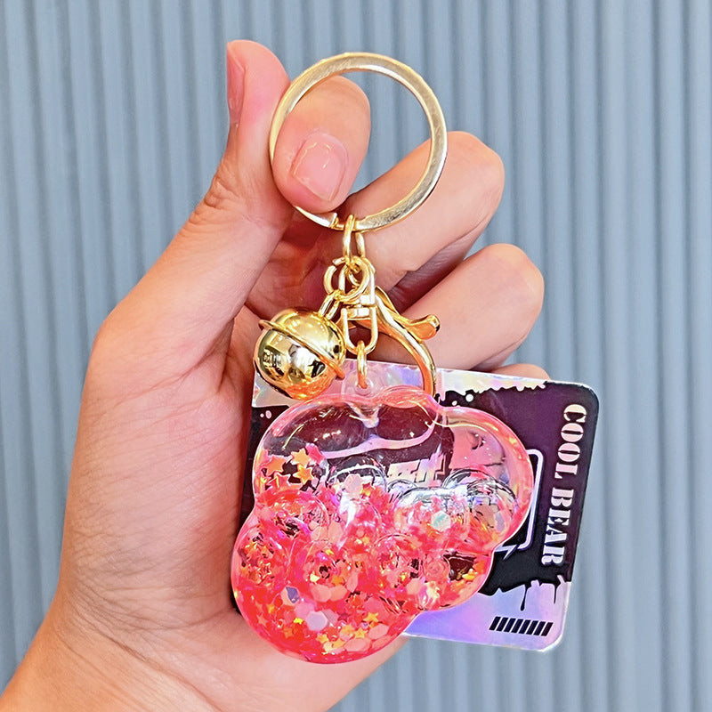 Wholesale Acrylic Cloud Quicksand Bottle Keychain