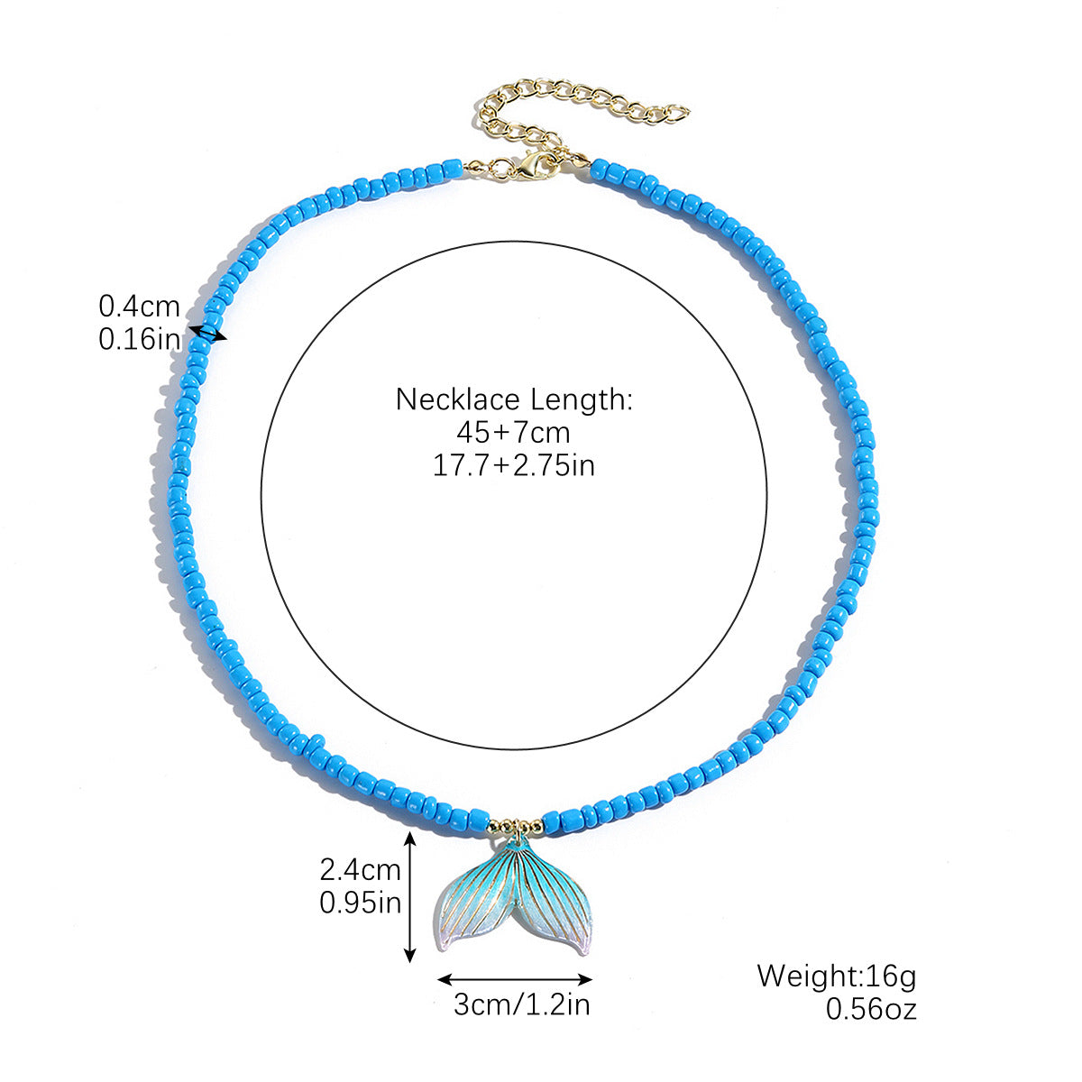 Wholesale Ocean Style Colorful Rice Beads Conch Shell Necklace