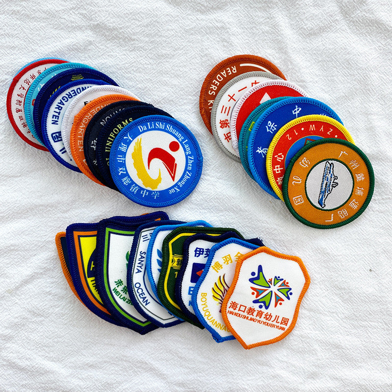 Wholesale Polyester Embroidered Custom Logo Patch For Kindergarten School Uniforms DIY Sewing Craft Supply