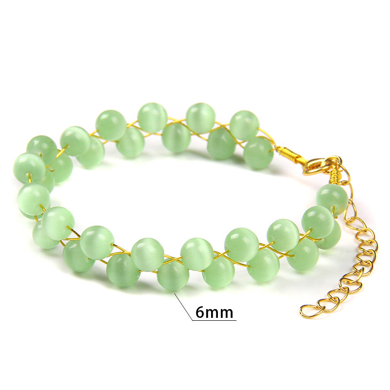 Wholesale Natural Stone Glass Beads Agate Bracelet