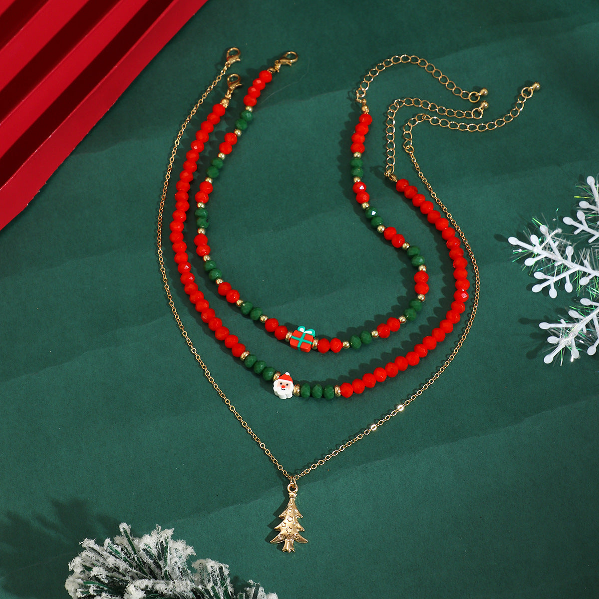 Wholesale Christmas Snowman Clay Bead Necklaces