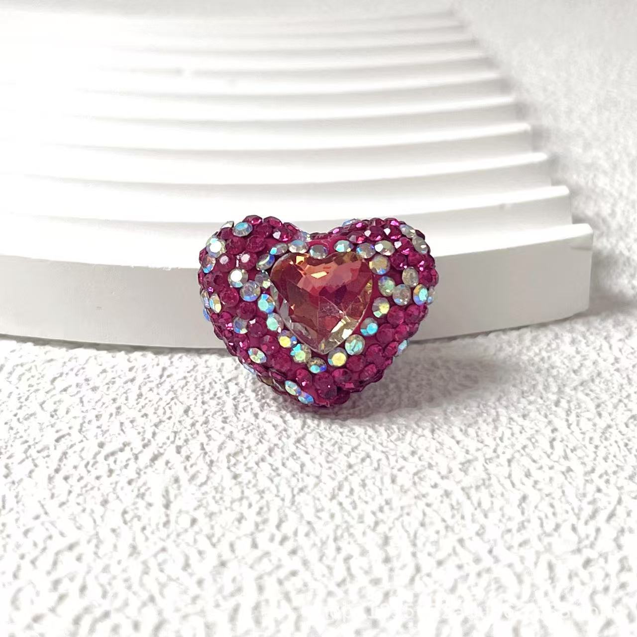 Wholesale 10pcs Heart-shaped diamond Crystal Beads