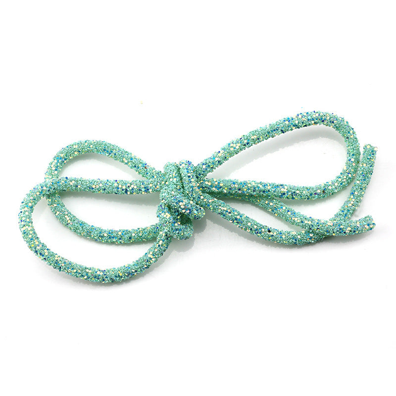 Wholesale  Diy seven-color sequin drill pipe glitter powder rope with rubber hose rainbow shoes and hats drill decorative rope jewelry
