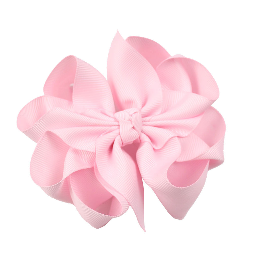 Wholesale 5pcs Simple Solid Color Flower Bow Boutique Bubble Flower Hairpin