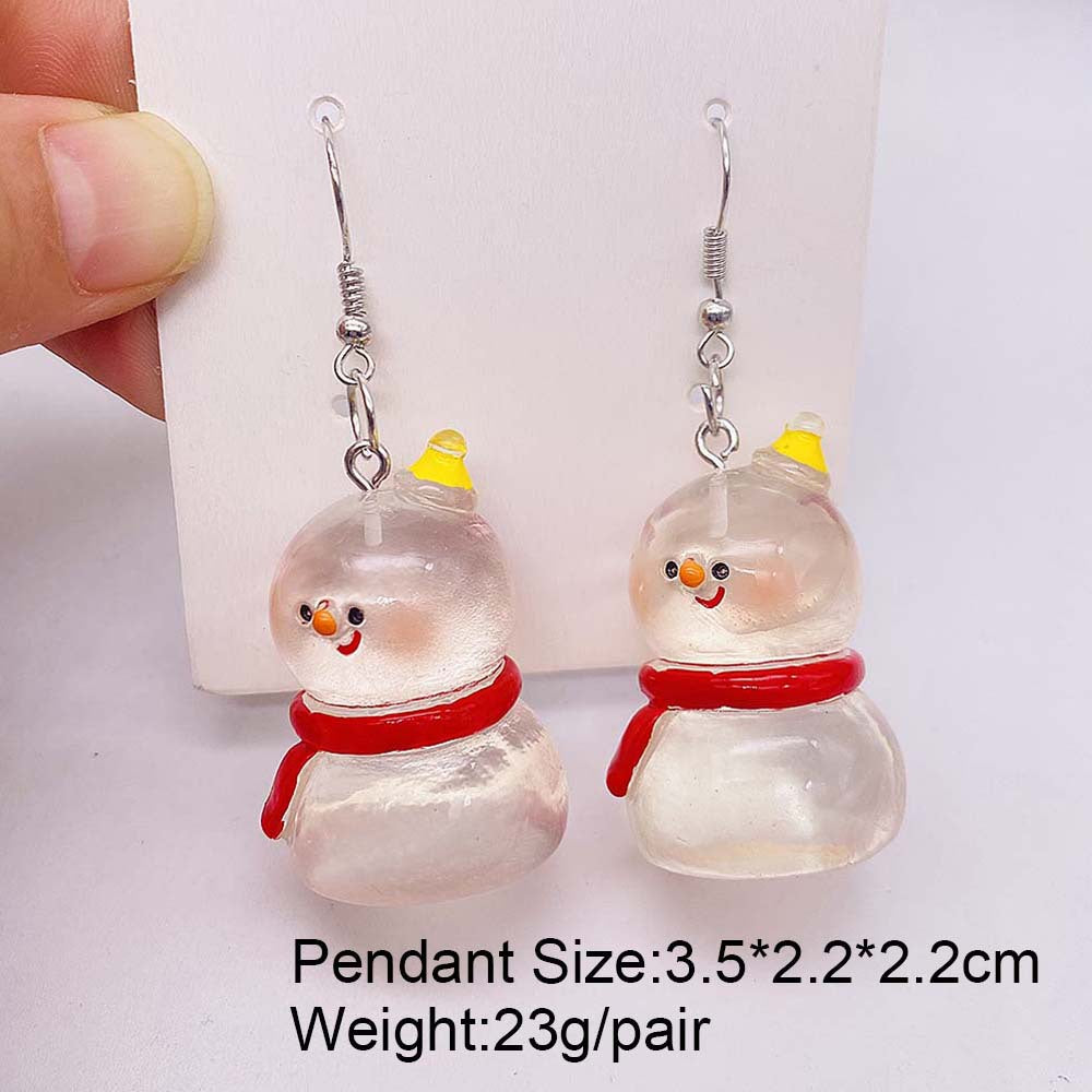 Wholesale Christmas 3D Three-dimensional Christmas Tree Snowman Resin Earrings
