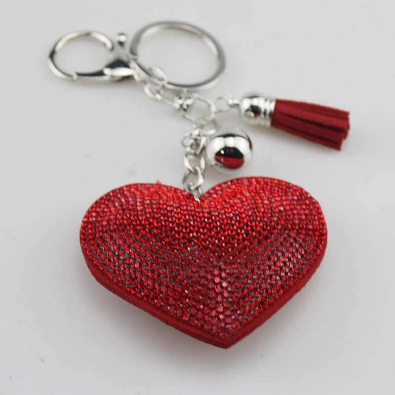 Wholesale Rhinestone Colorful Heart Keychain