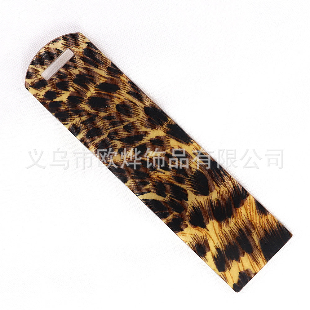 Wholesale 10pcs New Leopard Glitter Acrylic Bookmark DIY Pendant Booktag